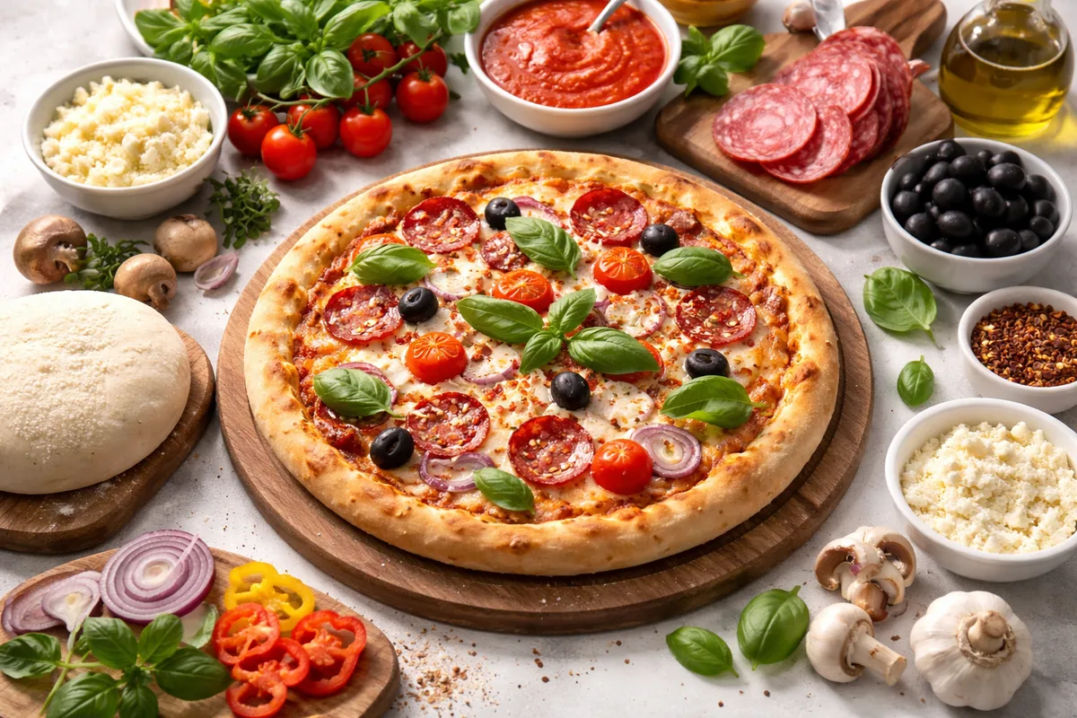 Comment préparer une pizza maison avec des ingrédients et recettes variés