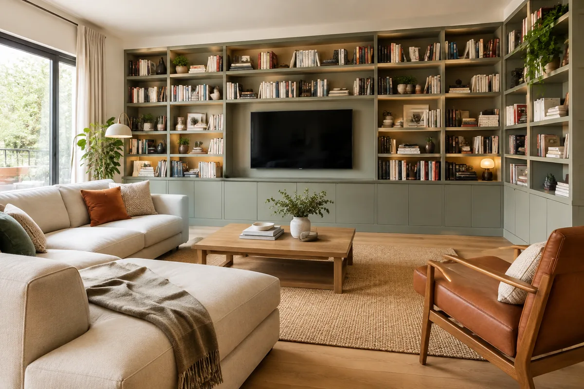 Comment aménager un salon avec une bibliothèque murale sur mesure ?